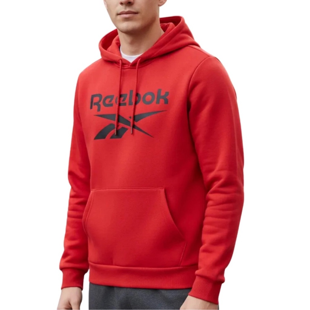 Reebok Big Logo Fleece Pullover Hoodie Red